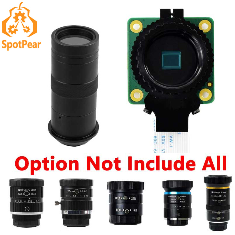 Raspberry Pi Global Shutter Camera Imx296 - Raspberry Pi HQ กล้องคุณภาพสูง Telephoto/100X-กล้องจุลทรรศน์/ซูม CS/C